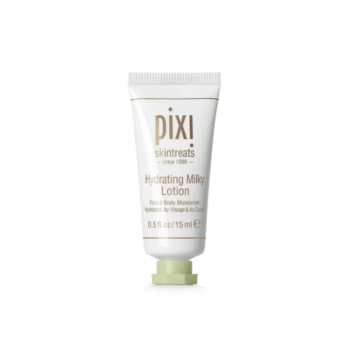 IMG_8595 لوسیون آبرسان پیکسی Pixi Hydrating Milky Lotion، مناسب برای رطوبترسانی و تغذیه پوستهای خشک و حساس با ترکیبات مغذی.