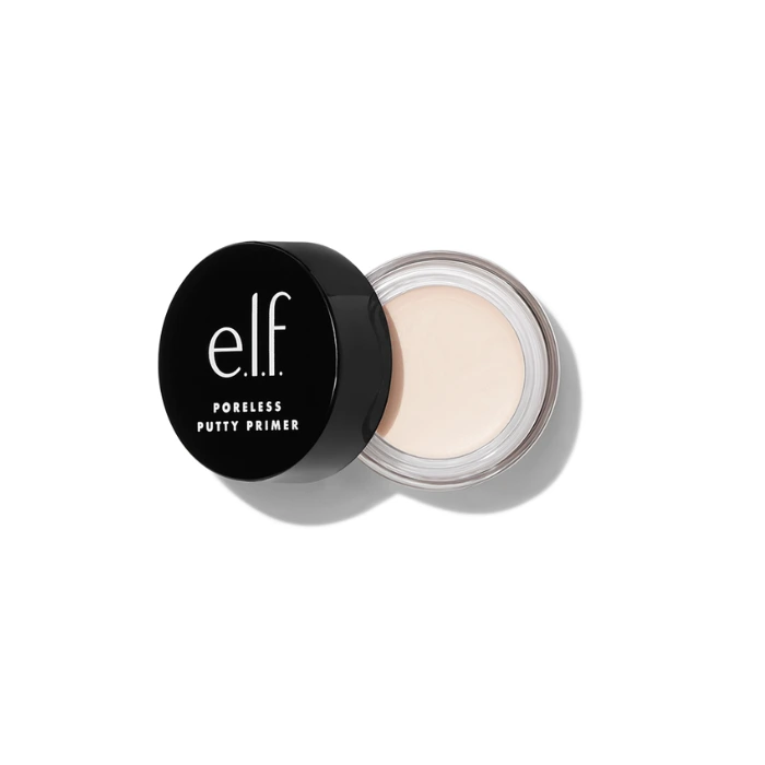 پرایمر منافذ پرایمر پوشاننده منافذ پوست الف (e.l.f. Cosmetics Poreless Putty Primer) با فرمولاسیون کرمی برای صاف کردن سطح پوست و آمادهسازی آن برای آرایش.